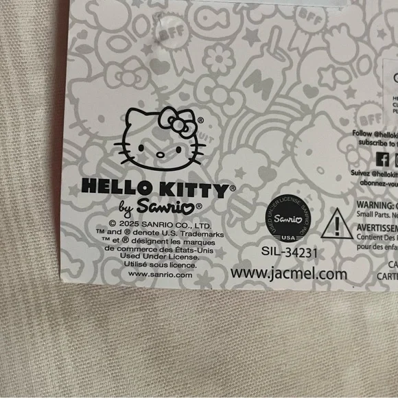 Sanrio Hello Kitty Face Pave 3D Bling Key Chain Silver Finish 2025 - Picture 9 of 12